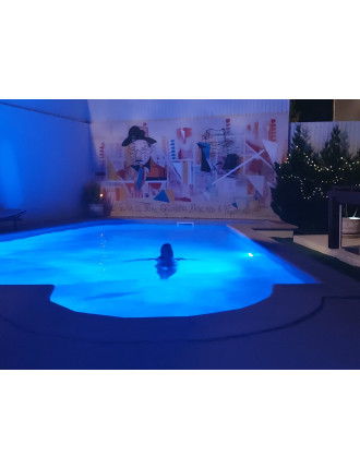 Swimming pool mural inspired by Fernando Pessoa